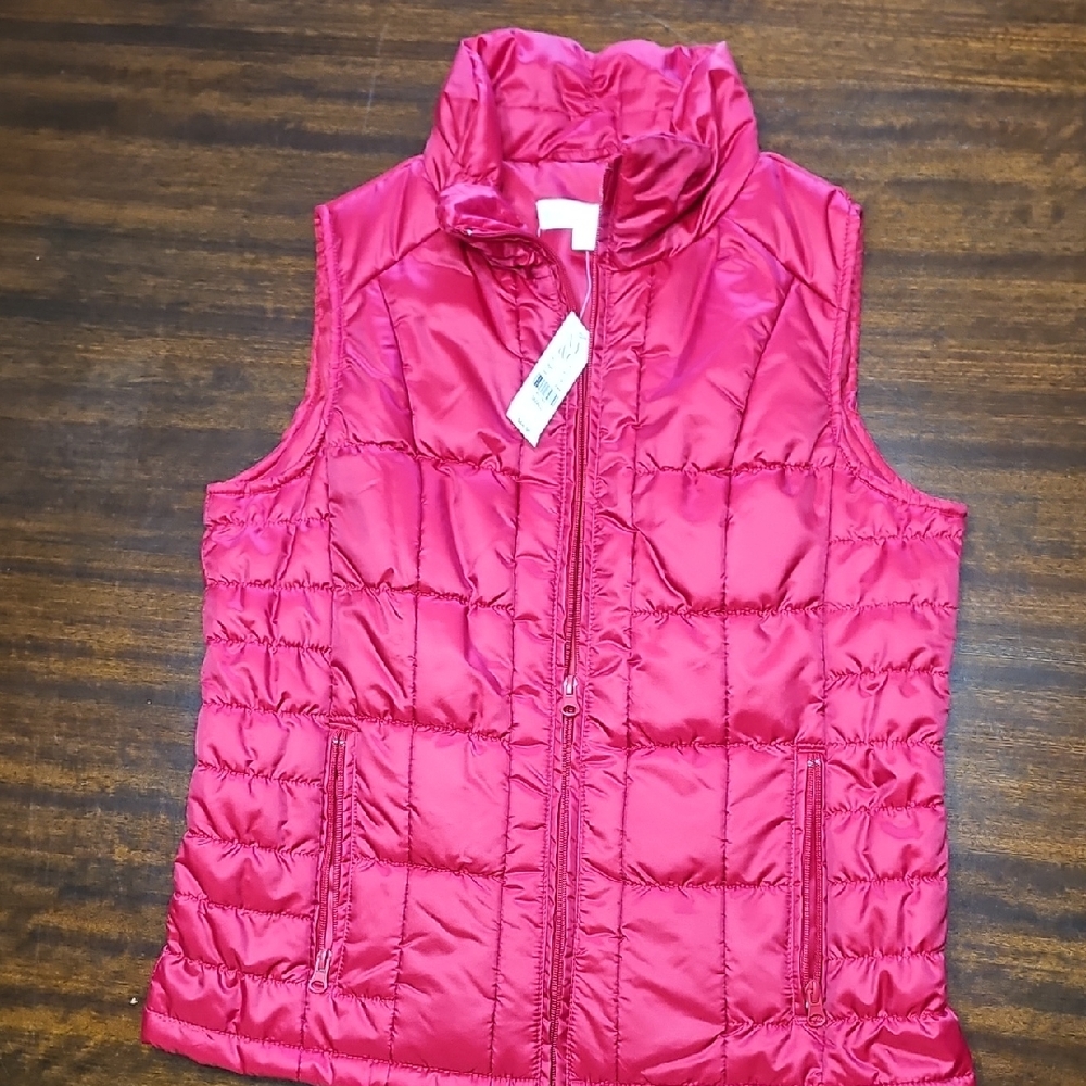 New York & Company Red Puffer Vest